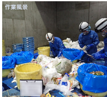 食品ロス調査の作業風景