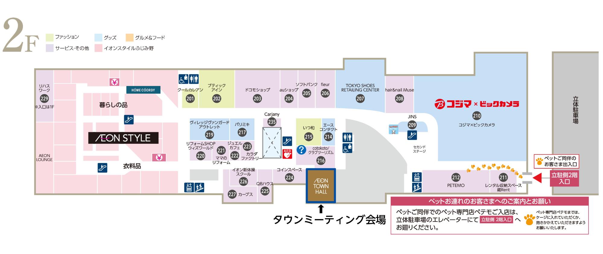 イオンタウンふじみ野2階会場案内図