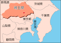 関東でのふじみ野市の位置を示した地図