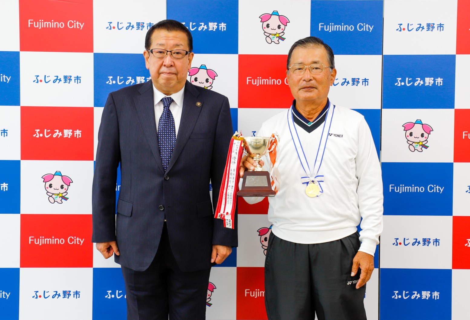 全日本シニアソフトテニス選手権大会（男子80歳以上ダブルス）優勝の高橋様