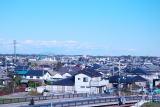 福岡河岸記念館離れから見える筑波山の写真