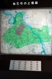 私たちの上福岡と記載された電飾パネルの地図